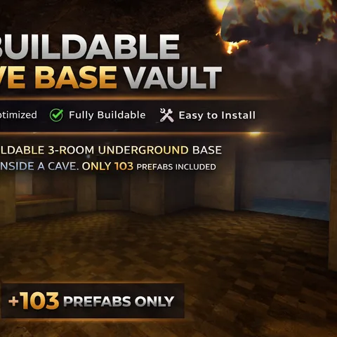 Buildable Cave Base Vault Prefab
