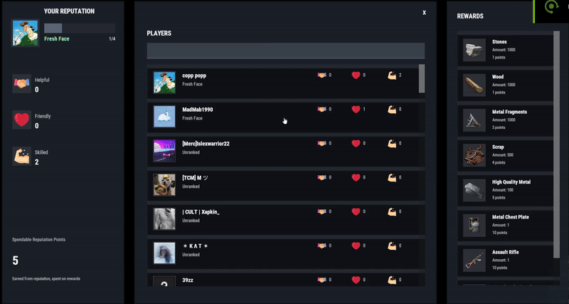 Reputation Rewards
