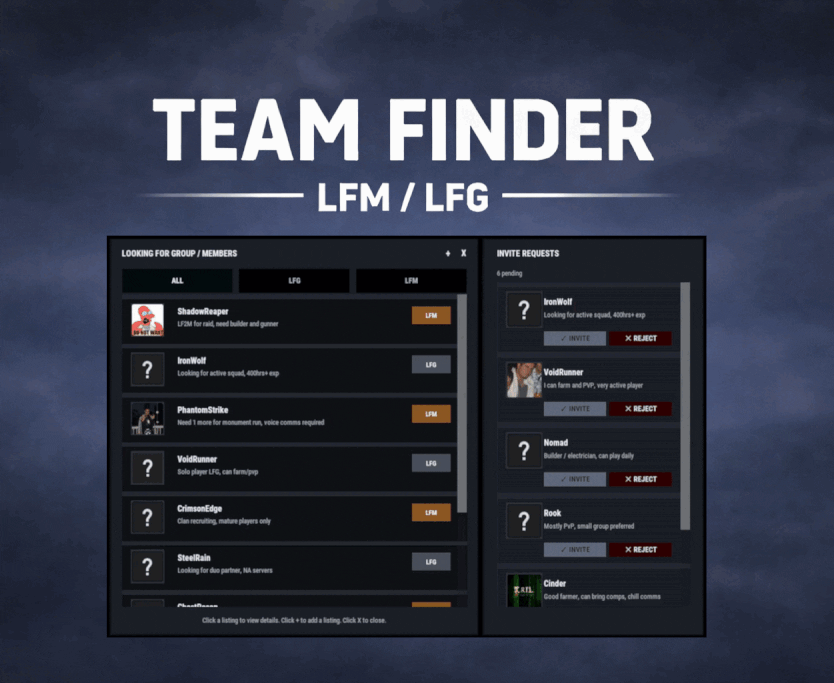 Team Finder - LFM/LFG