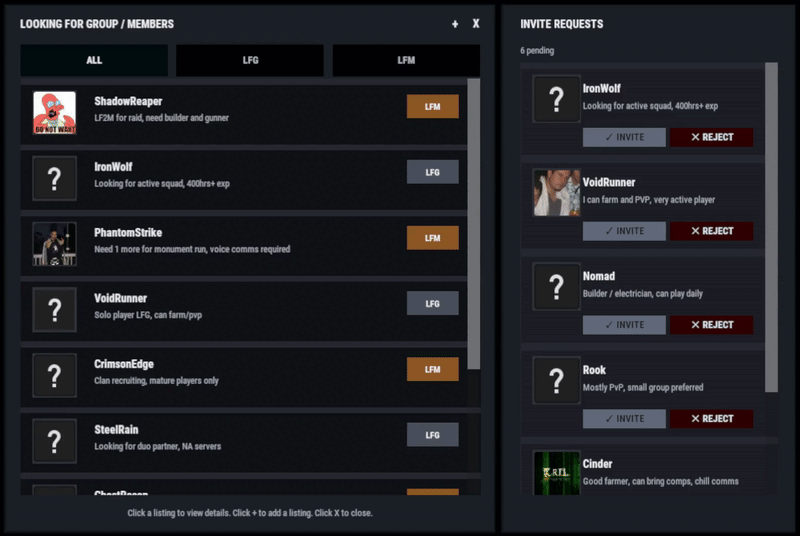 Team Finder - LFM/LFG