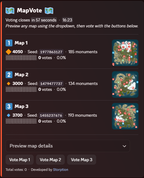 Rust Map Vote Bot